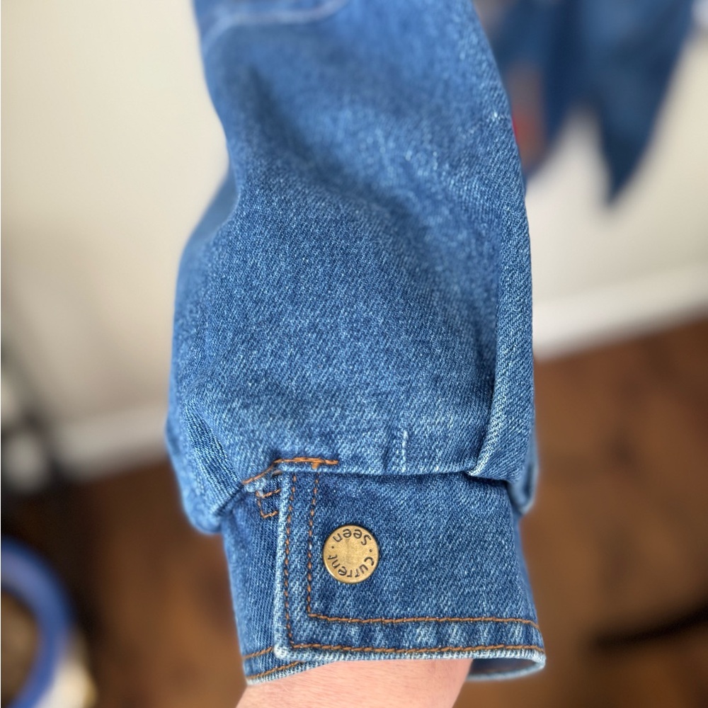 90’s Vintage Current Seen Patchwork Denim Bomber … - image 6